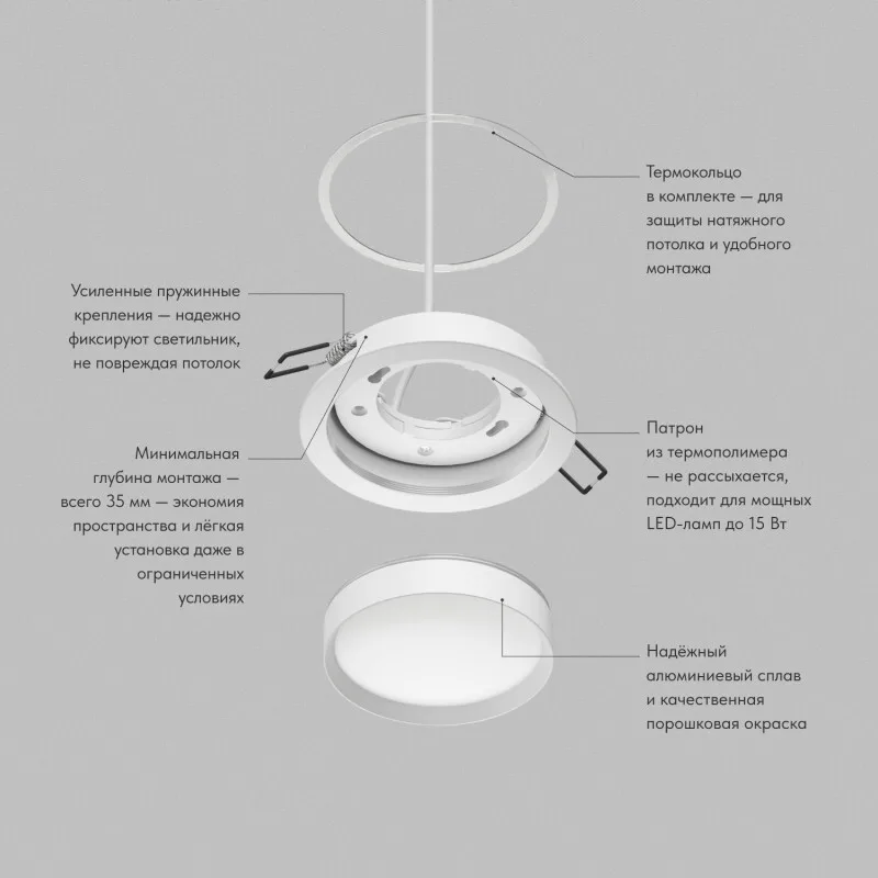 Denkirs RATIO DK-DH2000-WH — точечный встраиваемый светильник (ДЕНКИРС) Denkirs RATIO DK-DH2000-WH — точечный встраиваемый светильник (ДЕНКИРС)