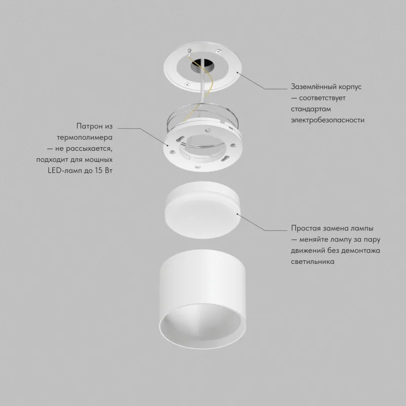 Denkirs PILLAR DK-DH2600-WH точечный накладной светильник GX53 (ДЕНКИРС) Denkirs PILLAR DK-DH2600-WH точечный накладной светильник GX53 (ДЕНКИРС)