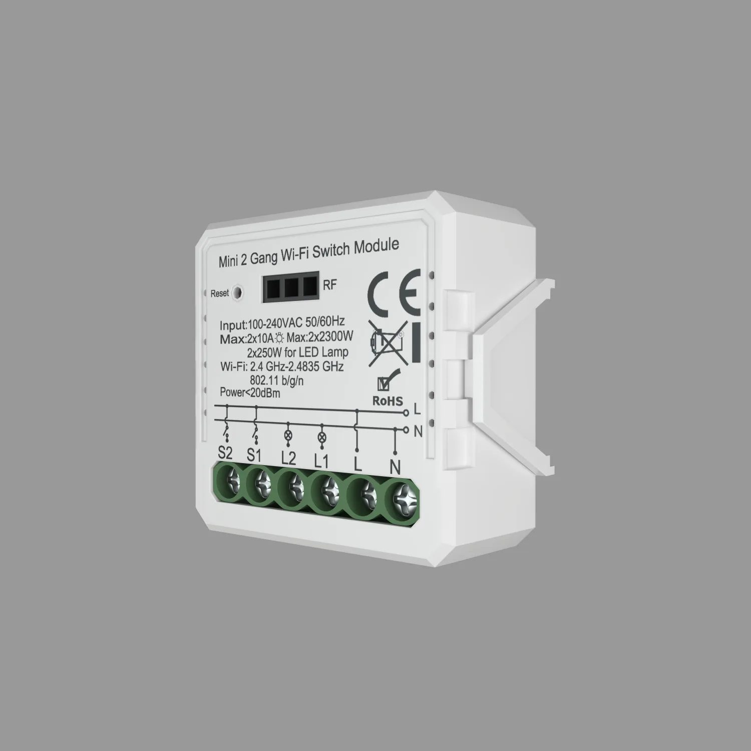 Denkirs RL1002-SM — двухканальное Wi‑Fi реле‑выключатель (ДЕНКИРС) Denkirs RL1002-SM — двухканальное Wi‑Fi реле‑выключатель (ДЕНКИРС)