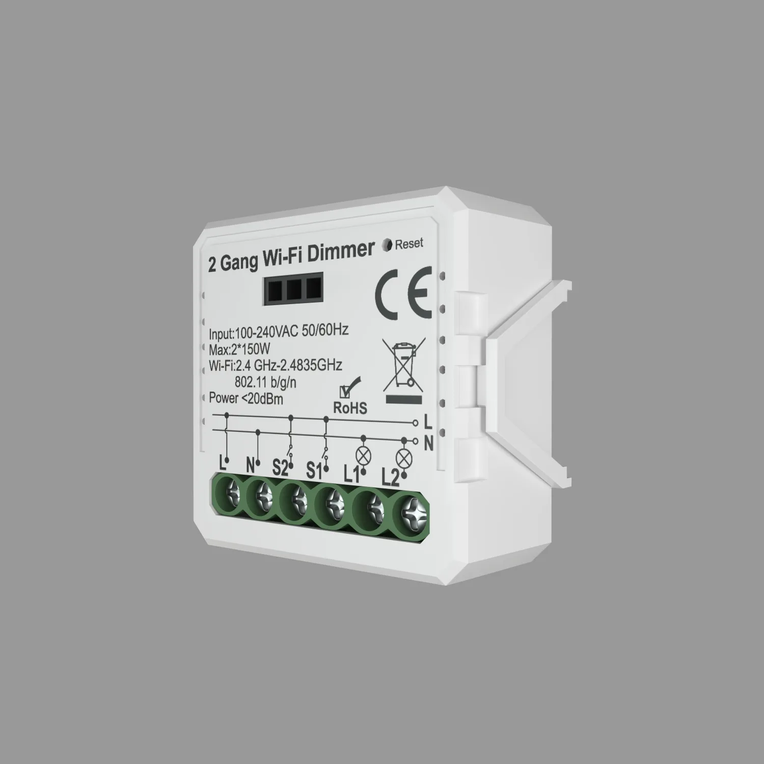Denkirs RL1004-DM двухканальное Wi-Fi реле-диммер